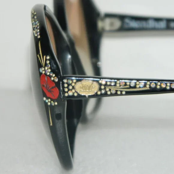 Stendhal Vintage 70’s-80’s Designer Black Glasses Frames w/ +2.50 Reader lenses - Picture 9 of 14